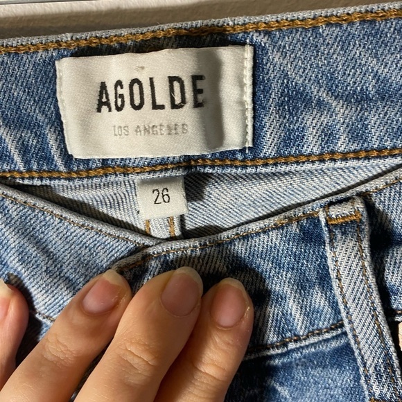 AGOLDE Nico High Rise Light Blue Slim Leg Jeans - Picture 9 of 11